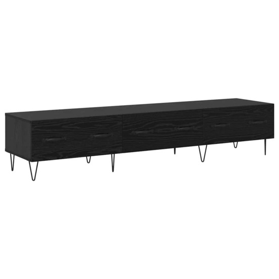 Meuble tv chêne noir 150 x 36 x 30 cm bois d'ingénierie