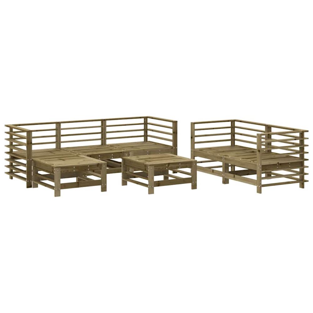 Salon de jardin 7 pcs bois de pin imprégné