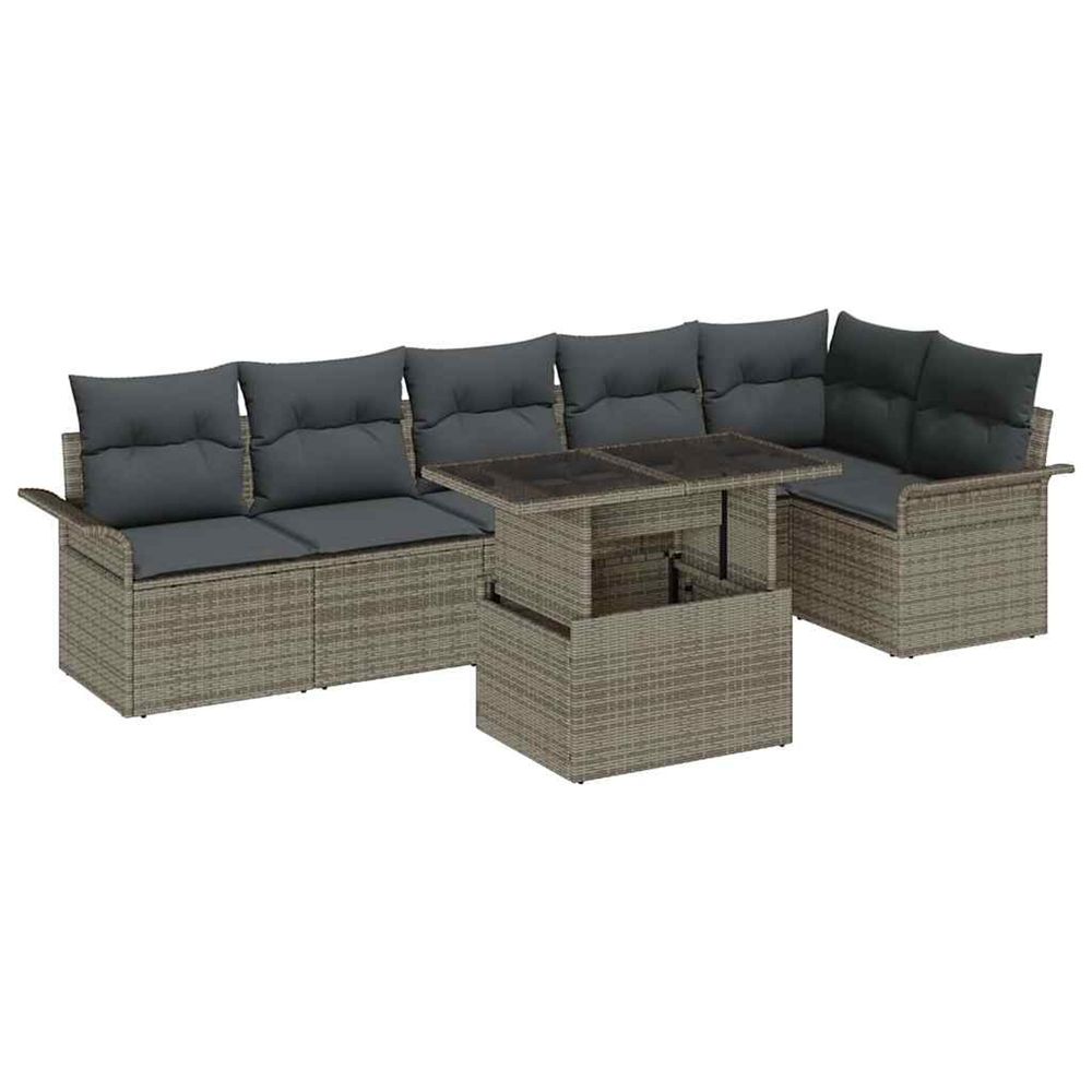 Ensemble de canapé de jardin 7 pc gris