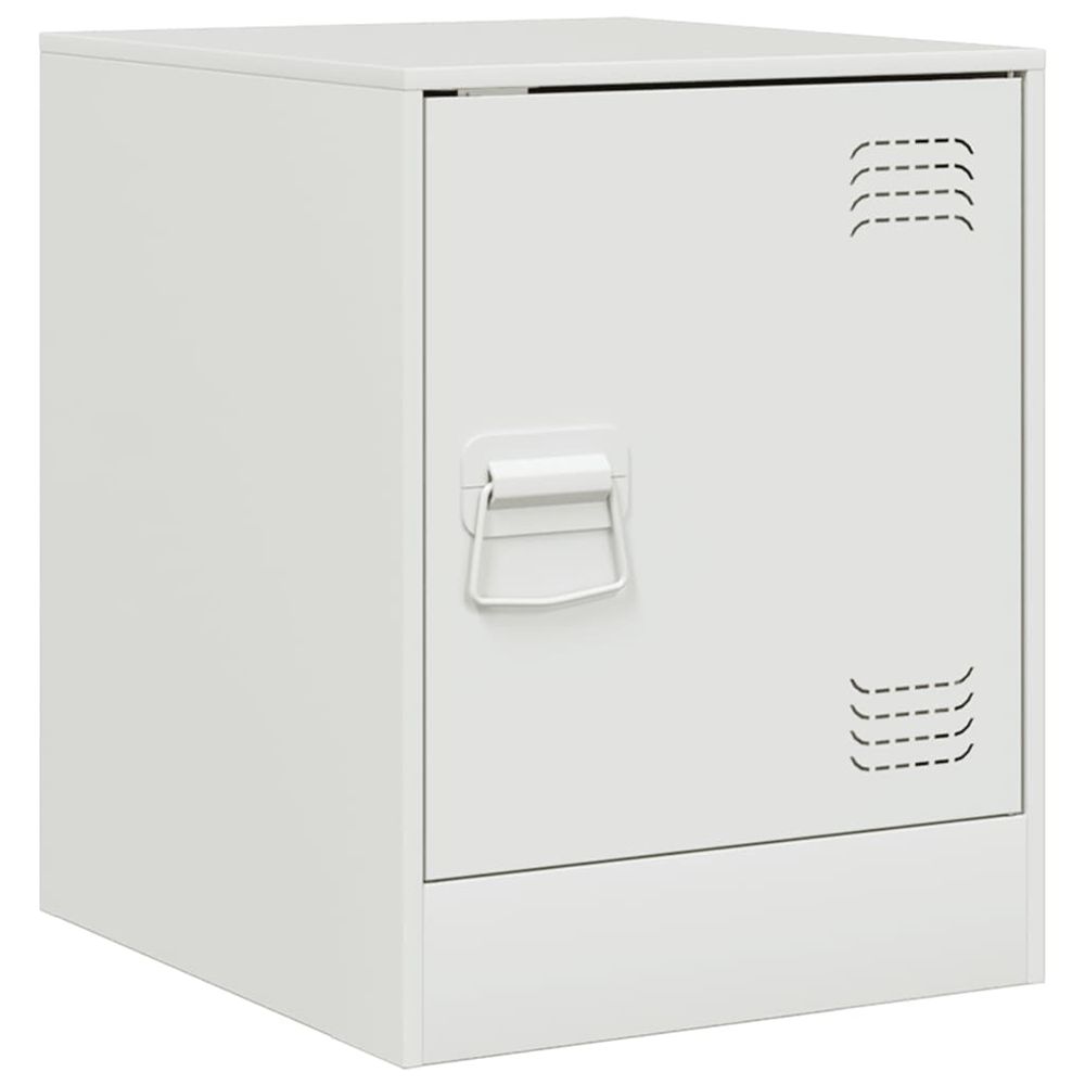 Table de chevet blanc 34,5x39x44 cm acier