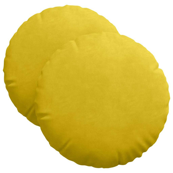 Coussins de siège 2 pcs jaune ø 40 x 13 cm velours