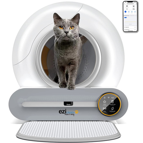 Litière robot autonettoyante connectée - maison de toilette pour chat eziclean® catbot k8i