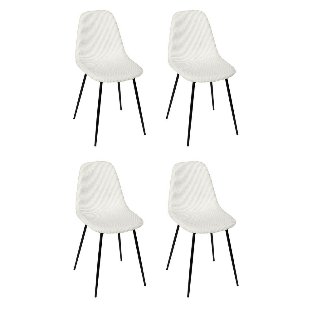 Lot de 4 chaises côtelé 