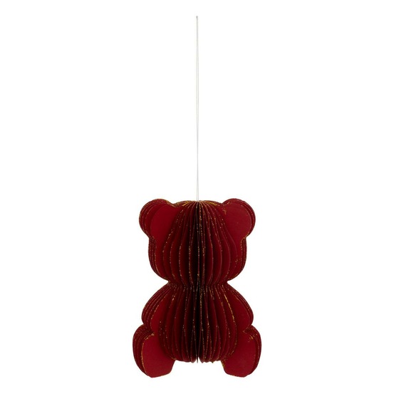 Sujet ourson papier h.12cm rouge