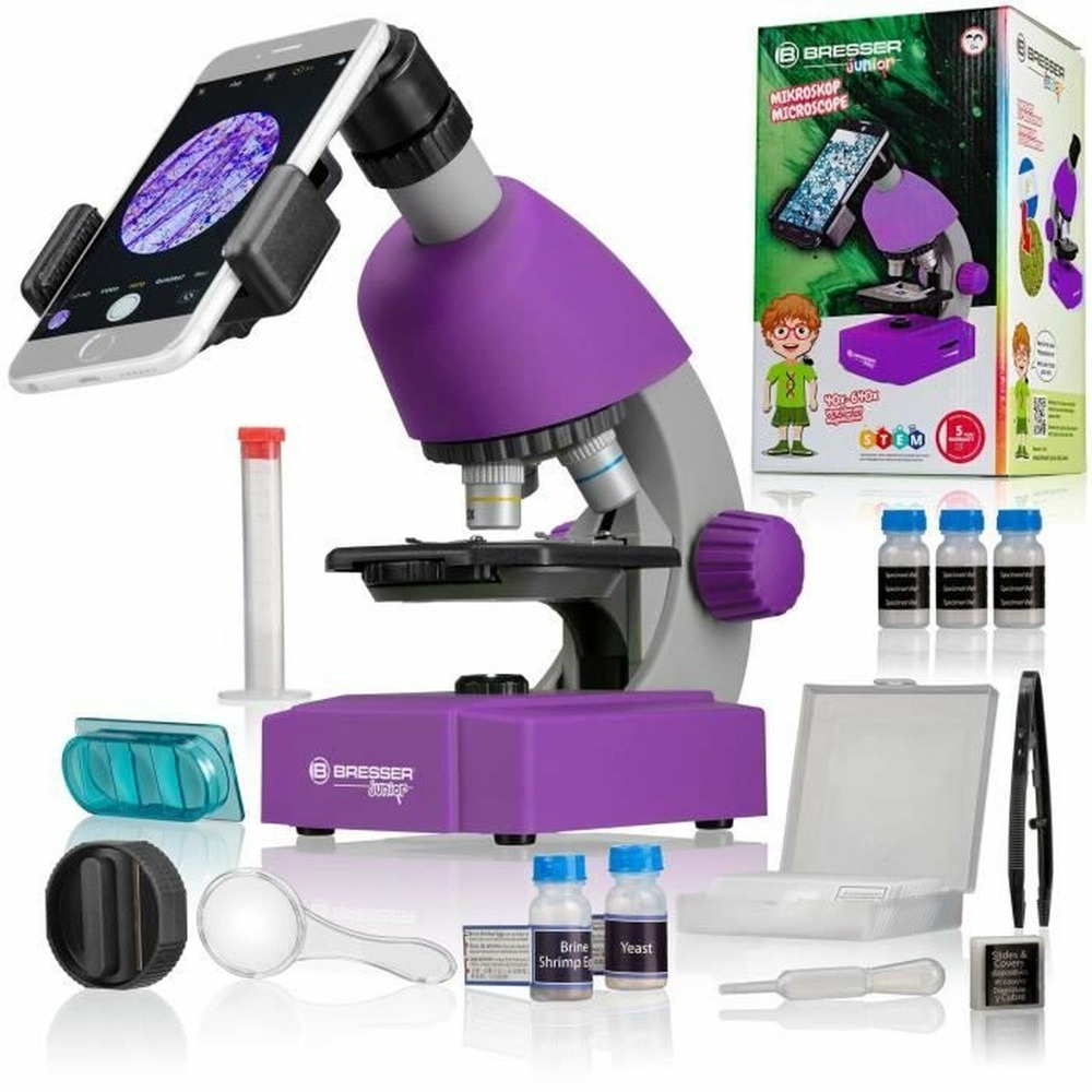 Microscope 40x-640 x éclairage led - kit d'expérimentation - violet
