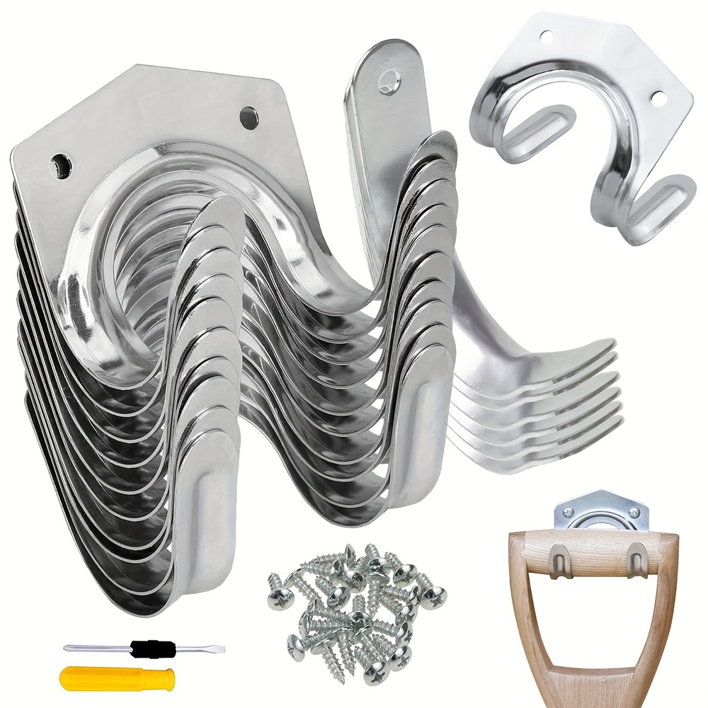 Supports pour outils de jardin - support à 10 pièces d'outil de jardin, crochets simple/double