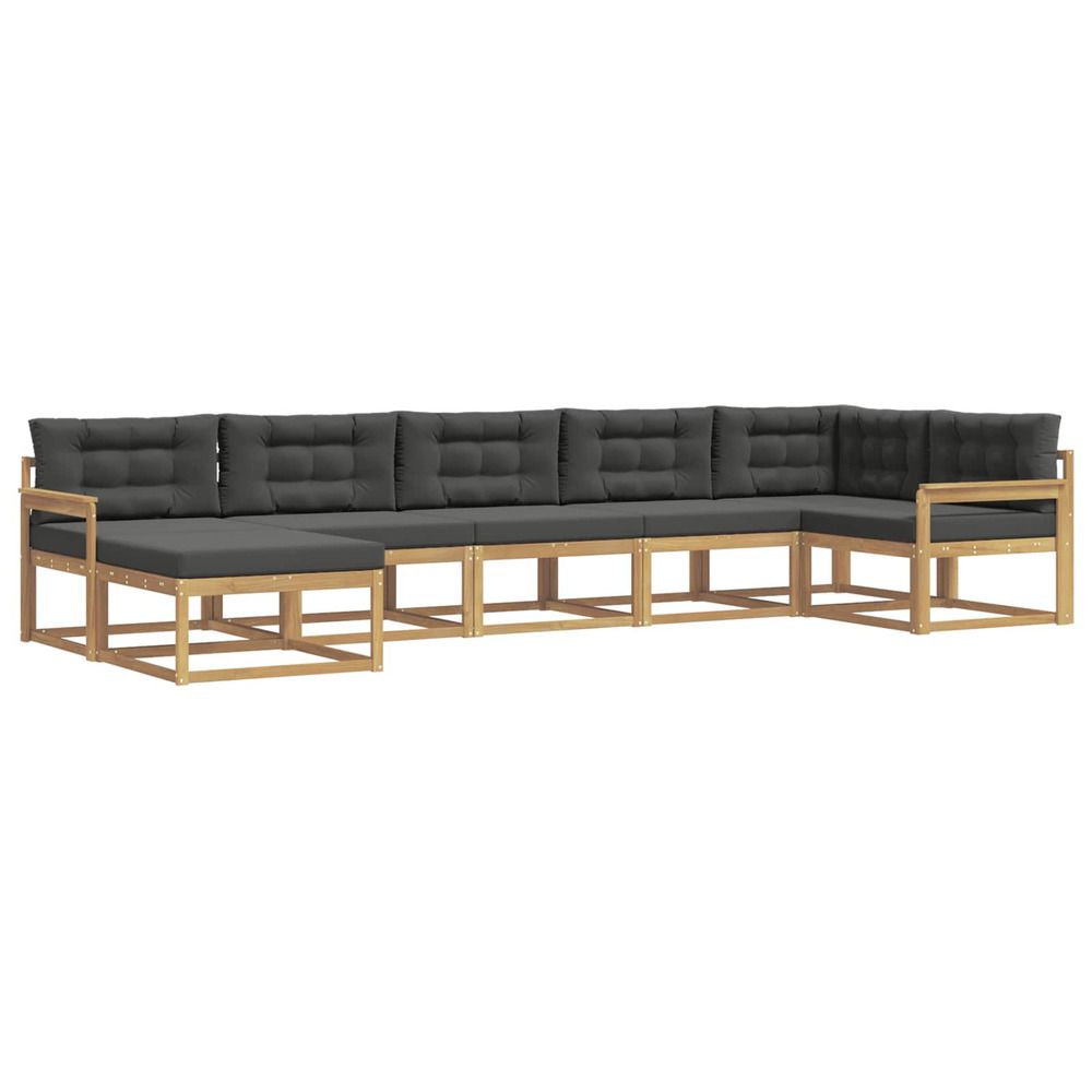 Ensemble de canapés d'extérieur 7 pc blanc et anthracite