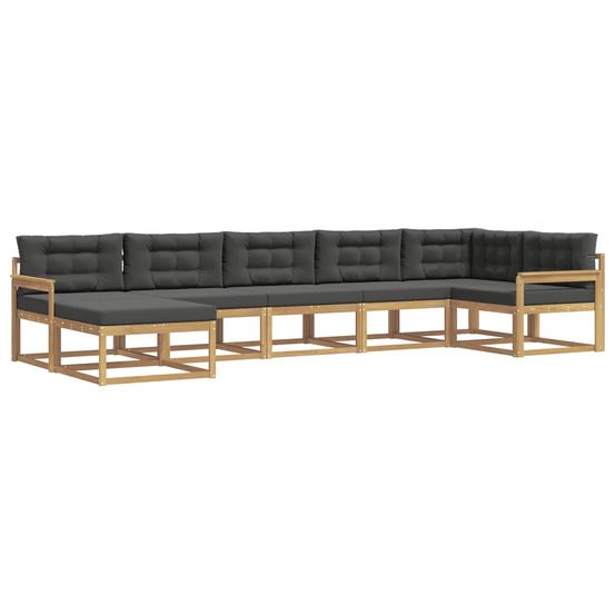 Ensemble de canapés d'extérieur 7 pc blanc et anthracite