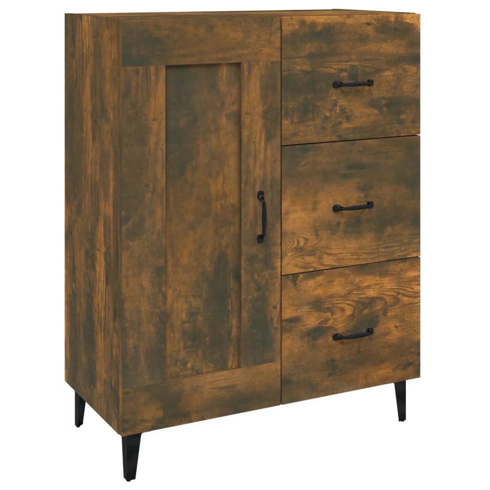 Buffet bahut commode armoire meuble de rangement organisateur cuisine salle de séjour salon 69,5 x 34 x 90 cm bois d'ingénier