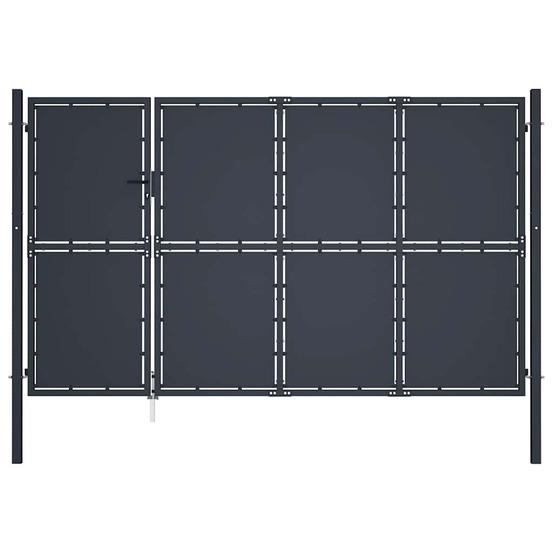 Portail de jardin en acier 350 x 150 cm anthracite