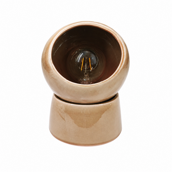 Halo-lampe à poser en céramique beige