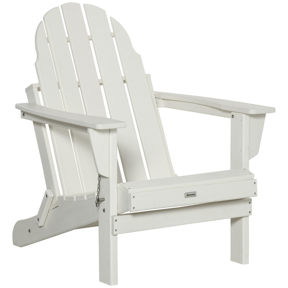 Chaise adirondack pliable, pour balcon et jardin, blanche