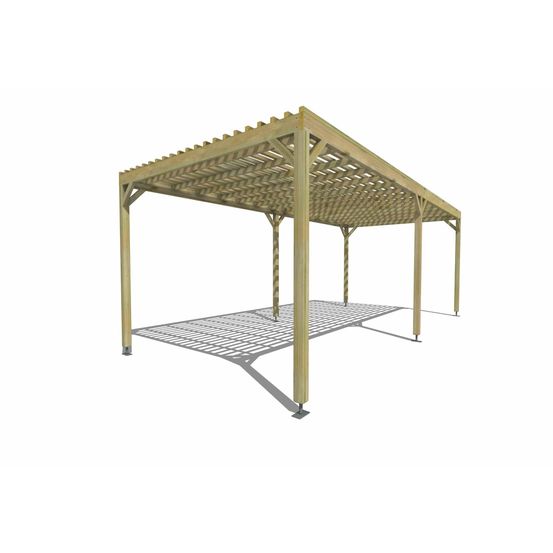 Pergola bois • 7m x 3m • indépendante • sens profondeur • lattage bois • livraison comprise