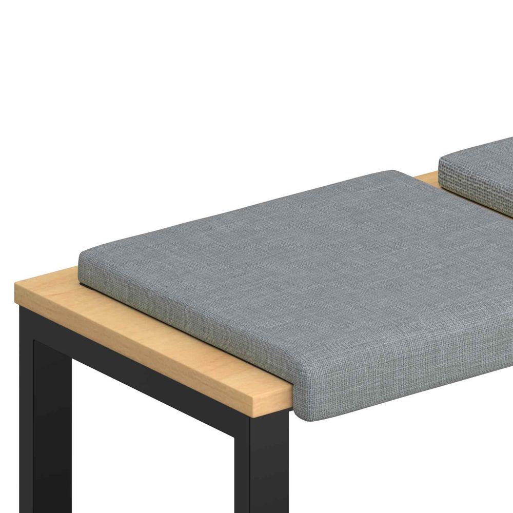 Coussin de banc 4 pc tissu gris clair profondeur 35 cm