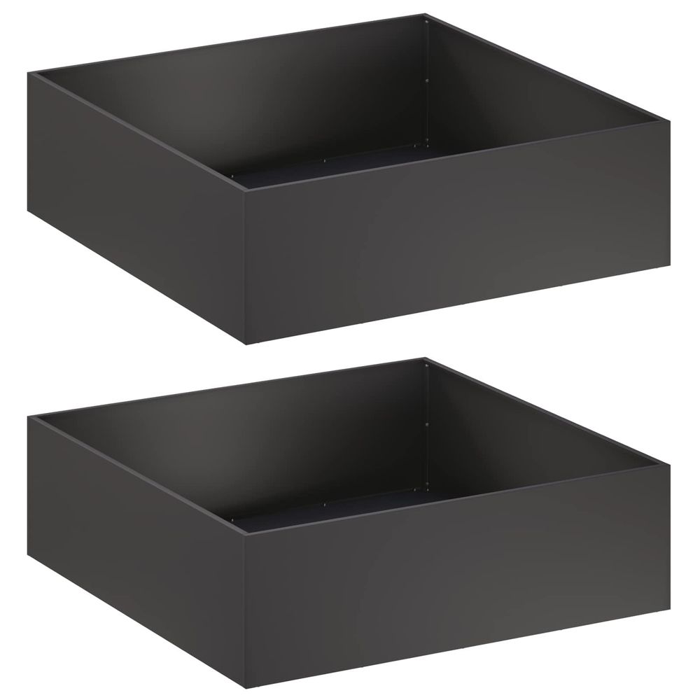 Cache-pot de jardin 2 pc noir 80 x 80 x 30 cm