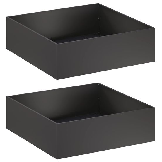 Cache-pot de jardin 2 pc noir 80 x 80 x 30 cm