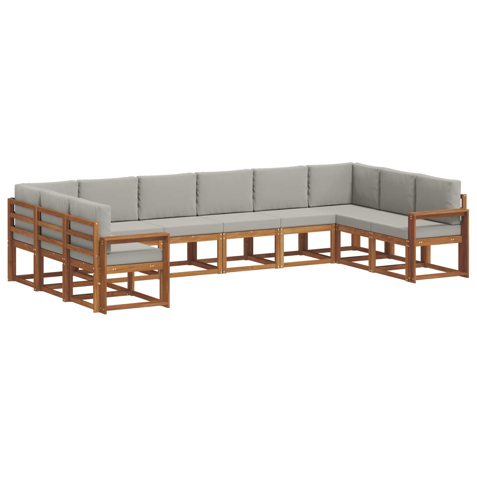 Ensemble de canapés d'extérieur 10 pcs gris naturel et clair