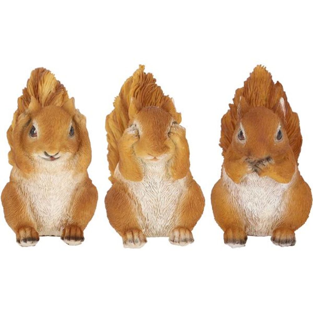 Ecureuils expressifs en résine (lot de 3)