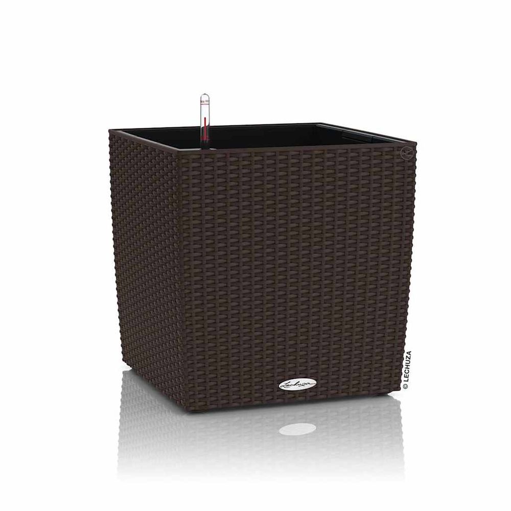 Jardinière d'extérieur cube cottage 40 all-in-one moka
