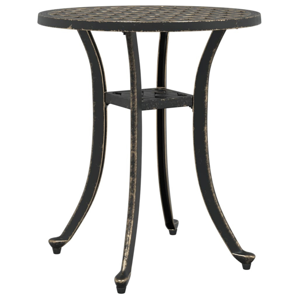 Table de jardin bronze ø48x53 cm aluminium coulé