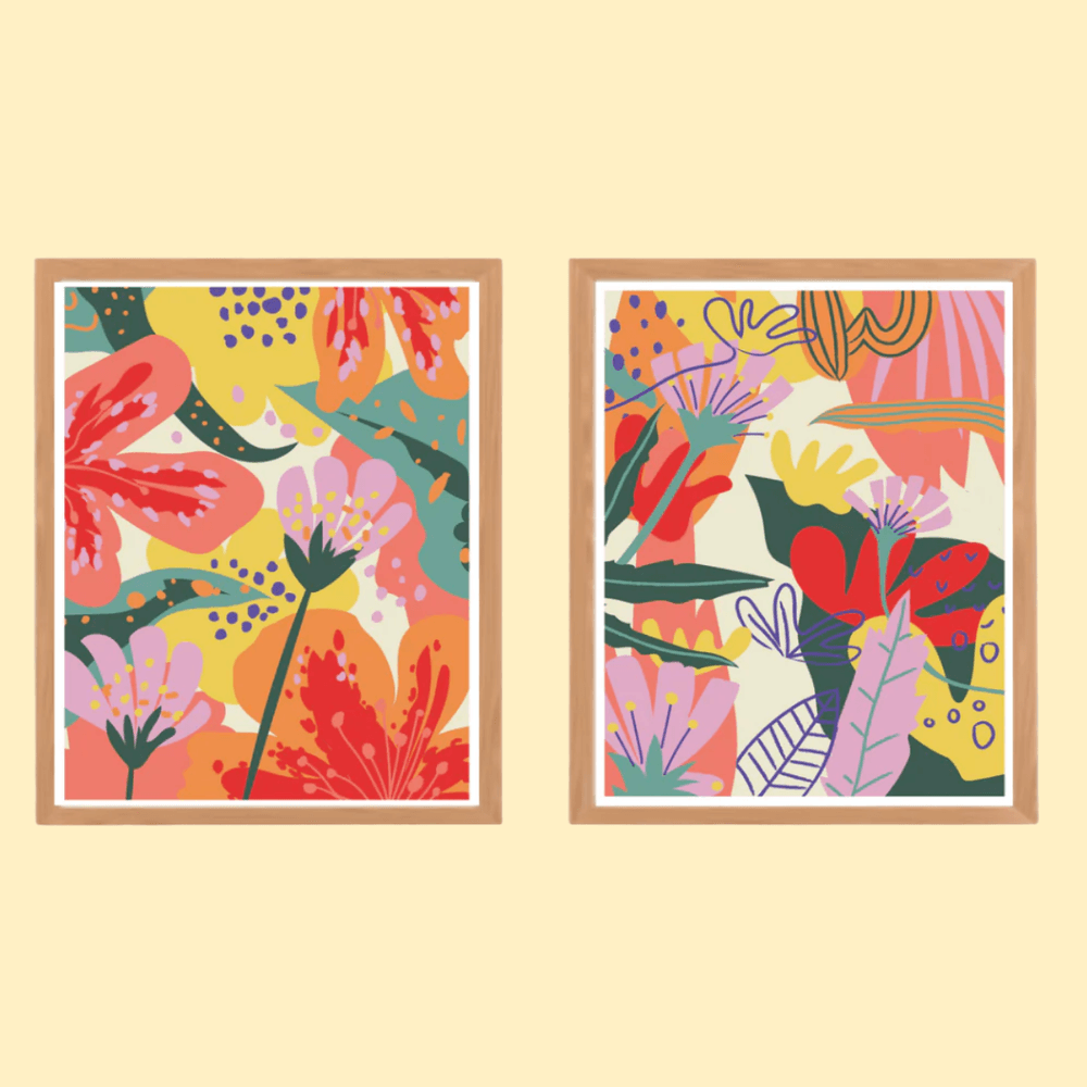 Lot de 2 peintures à numéros : promenade