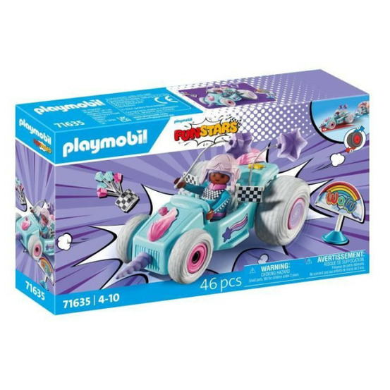 Playmobil 71635 jeune fille licorne et kart, funstars, 46 pieces, des 4 ans