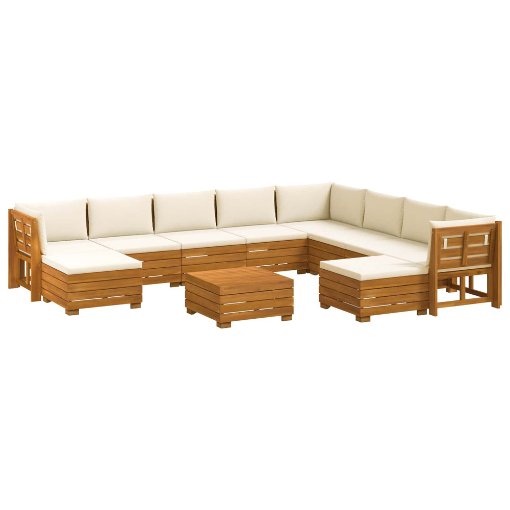 Ensemble de canapés d'extérieur avec coussin 11 pièce marron