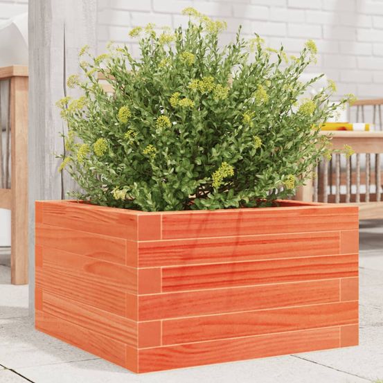 Jardinière carrée en pin massif pour potager jardin terrasse 40x40cm brun