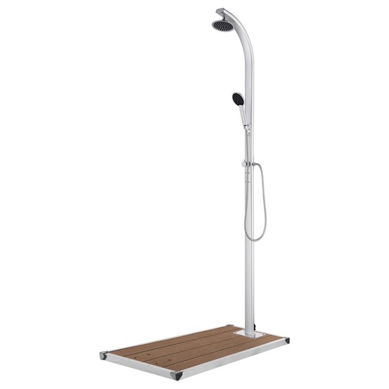 Douche de jardin avec base marron 220 cm aluminium