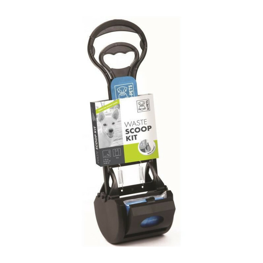 M-pets kit pelle a dejection waste scoop kit - 38x12x10,5cm - noir et bleu - pour chien