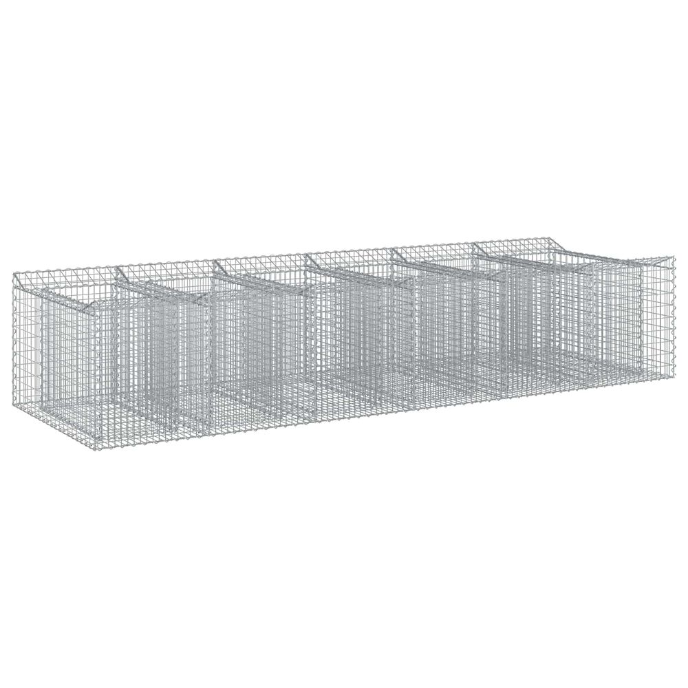Lit surélevé gabion 2 pc 300 x 100 x 60 cm acier galvanisé
