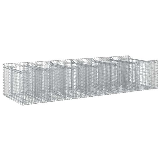 Lit surélevé gabion 2 pc 300 x 100 x 60 cm acier galvanisé