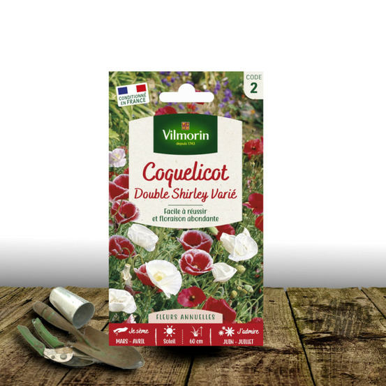 Graines de pavot (coquelicot) double shirley varié - vilmorin sachet