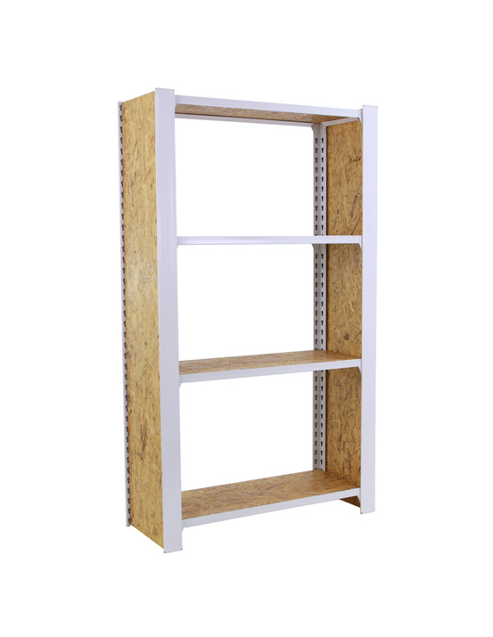 Etagère légère sans vis officlick 4/300 wood 800 blanc/osb + plaques 1500 blanc/osb 1500x800x300 - simonrack