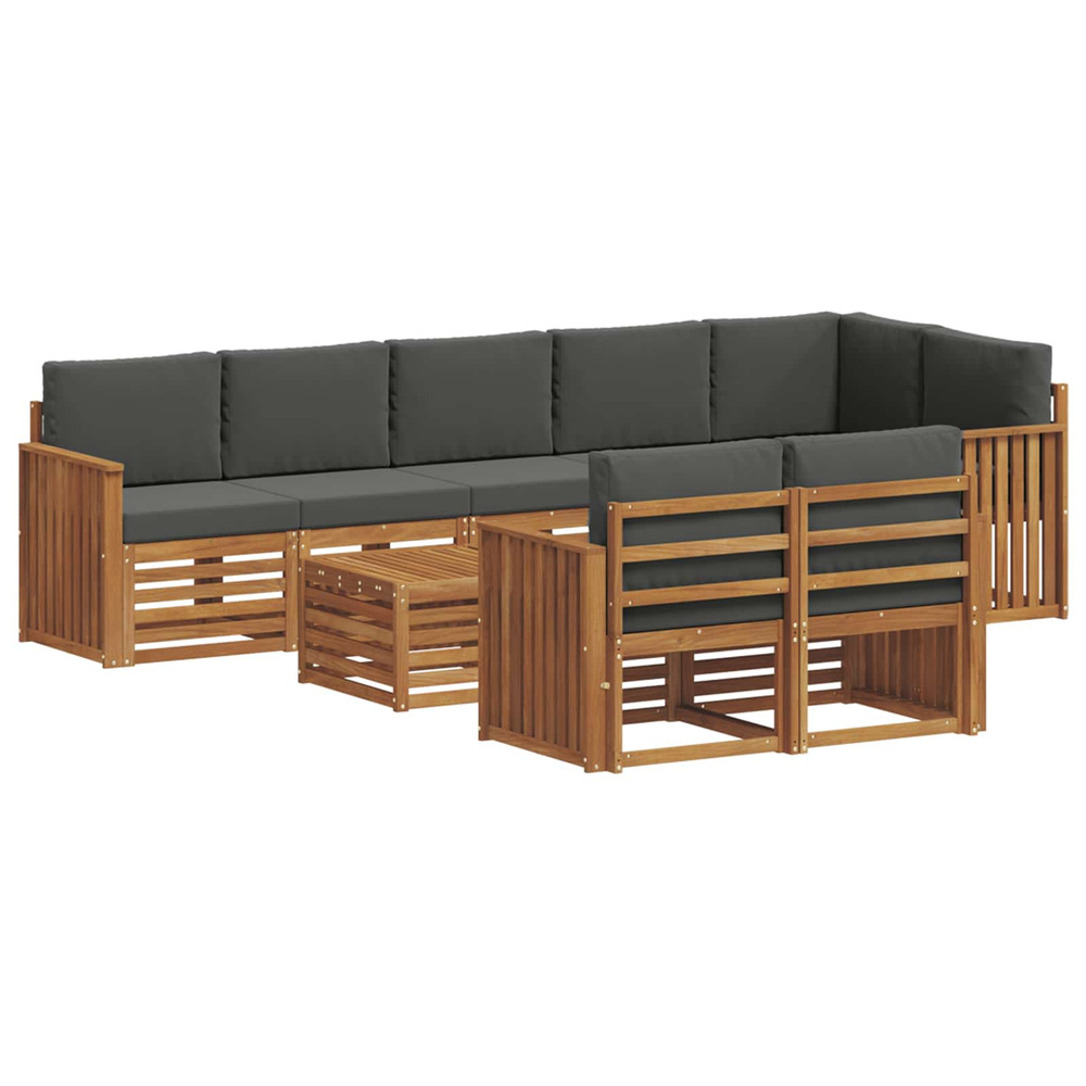 Ensembles de canapés avec coussin 9 pcs naturel et anthracite