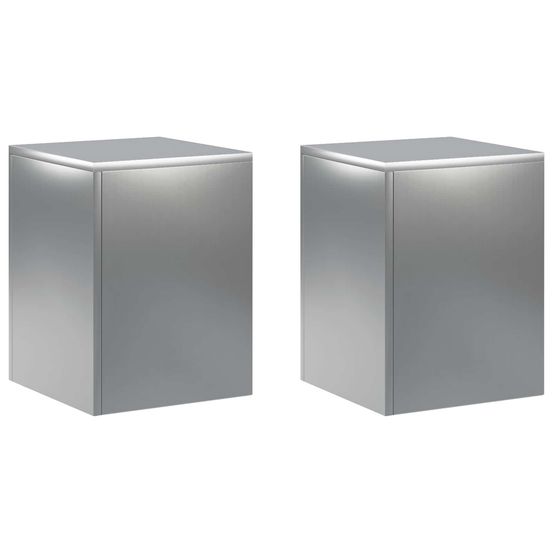 Support de plante 2 pcs argenté 30 x 30 x 40 cm