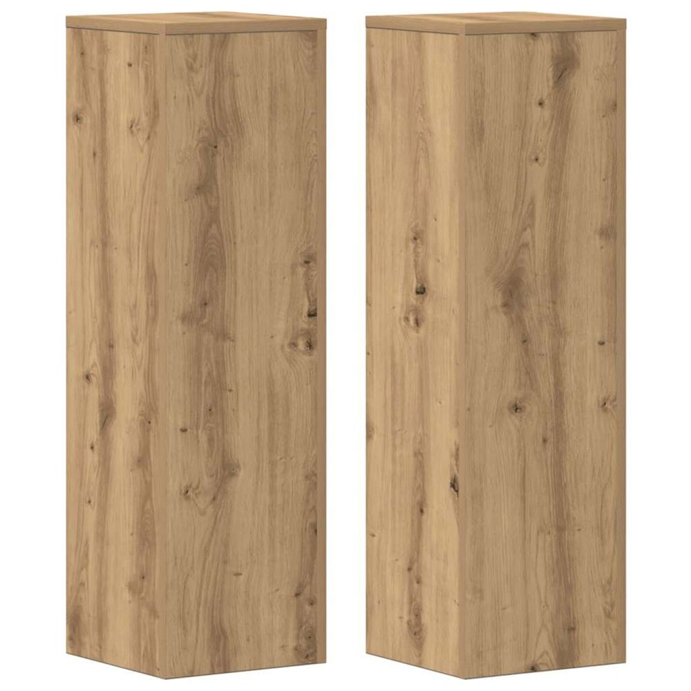 Support de plante 2 pièces chêne 25 x 25 x 80 cm