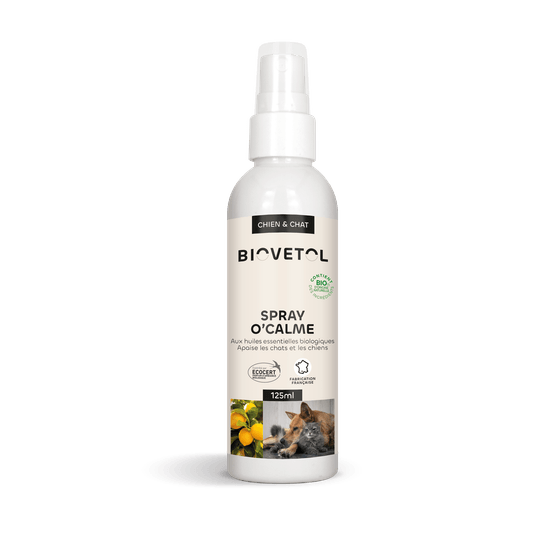 Spray d'ambiance apaisant - bio certifié ecocert - pour chiens et chats - 125ml
