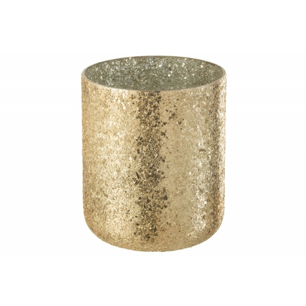 Bougie parfumée 120h dans pot en verre doré 20x20x25 cm