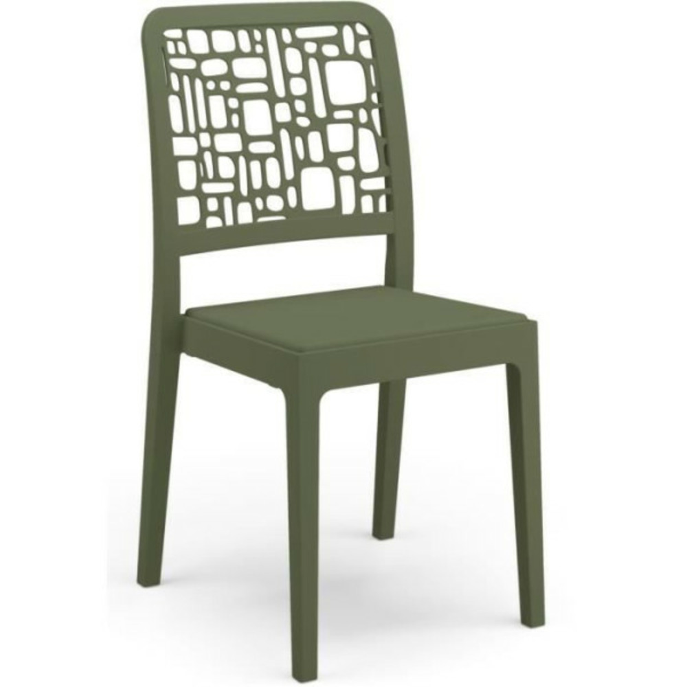 Lot de 4 chaises -  - medea - 51 x 46 x h88 cm - vert olive