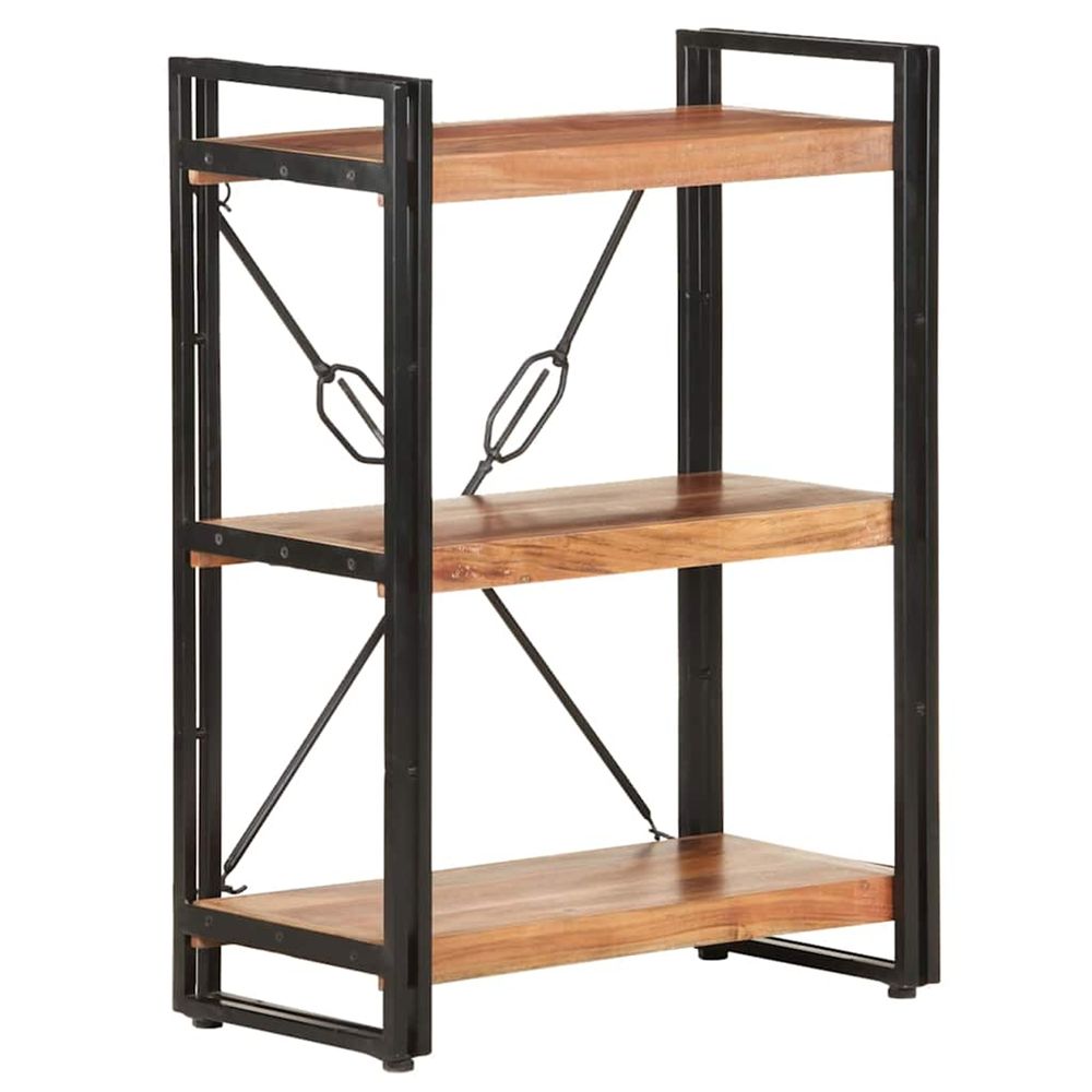 Bibliothèque à 3 niveaux 60x30x80 cm bois d'acacia massif