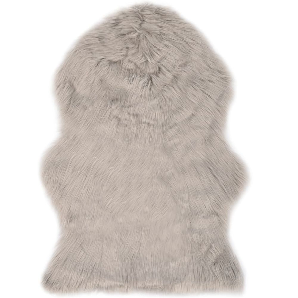 Tapis 60x90cm Peau de mouton Gris clair