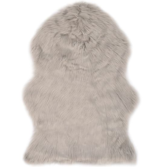 Tapis 60x90cm Peau de mouton Gris clair