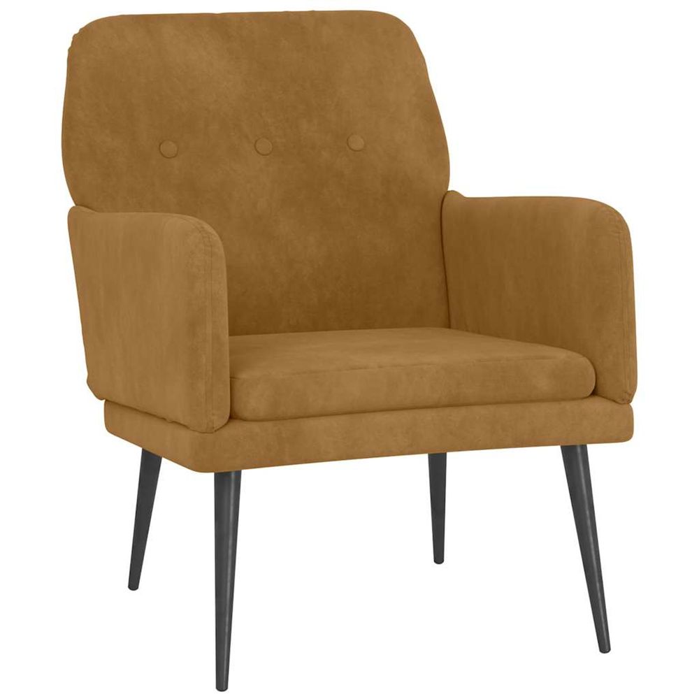 Fauteuil marron 62x79x79 cm velours