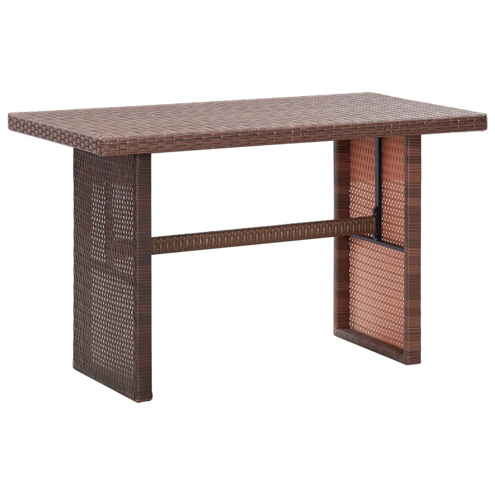 Table de jardin marron 110x60x74 cm résine tressée