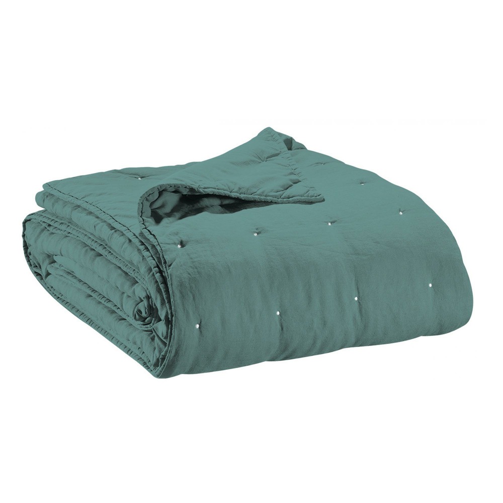 Jeté de lit stonewashed zeff prusse 180 x 260 cm