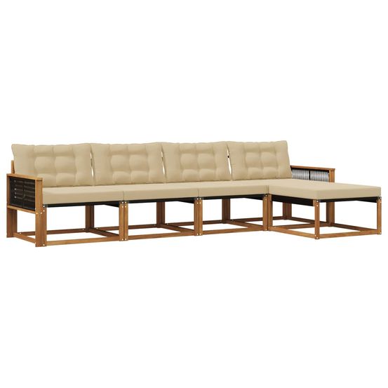 Ensemble de canapés d'extérieur 5 pc naturel et beige