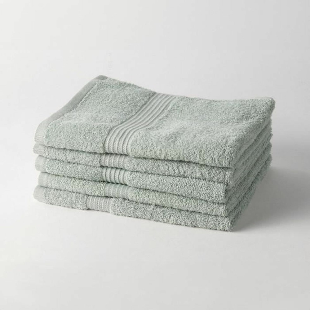 5 draps de bain en coton 70 x 130 cm - vert céladon