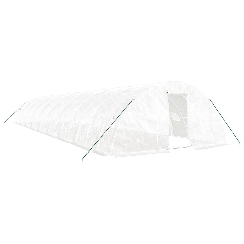 Serre avec cadre en acier blanc 90 m² 18x5x2,3 m