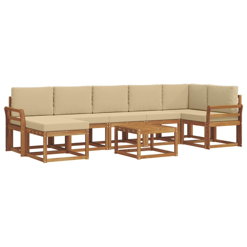 Ensemble de canapés d'extérieur 8 pcs naturel et beige